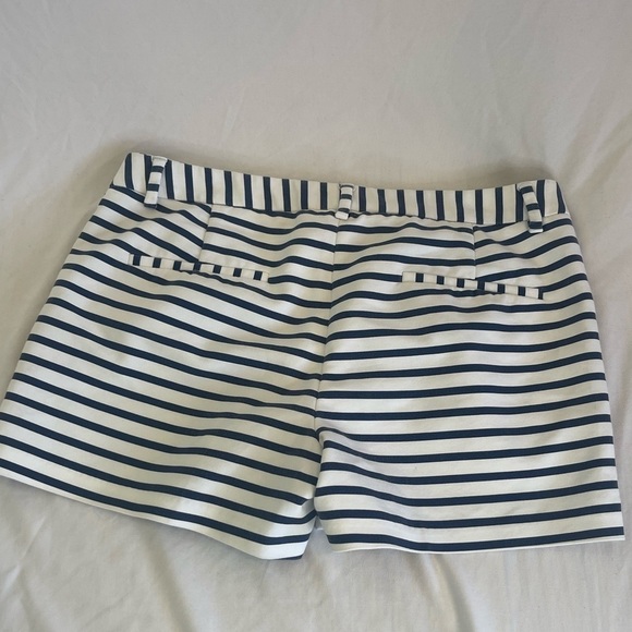 SOLD Zara Basic Womens Shorts Size Medium White Navy Striped - Picture 7 of 9